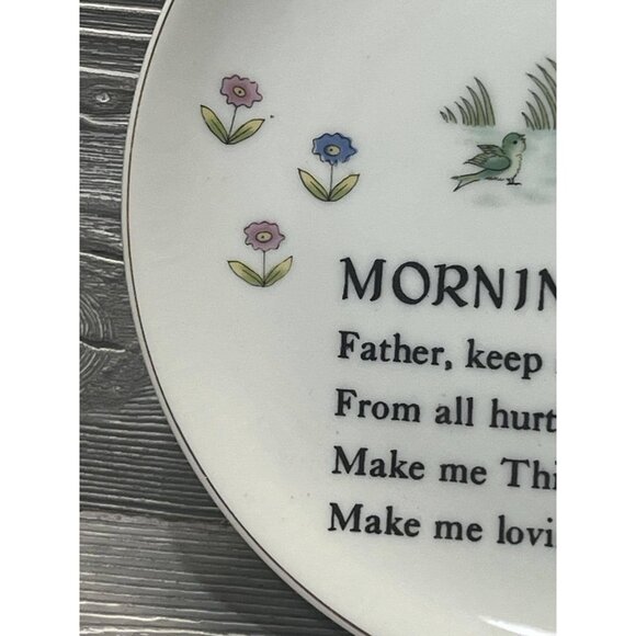 Morning Prayer Ceramic Wall Plate Ucagco Japan 7-1/2" Vintage Child Nursery - Picture 4 of 8